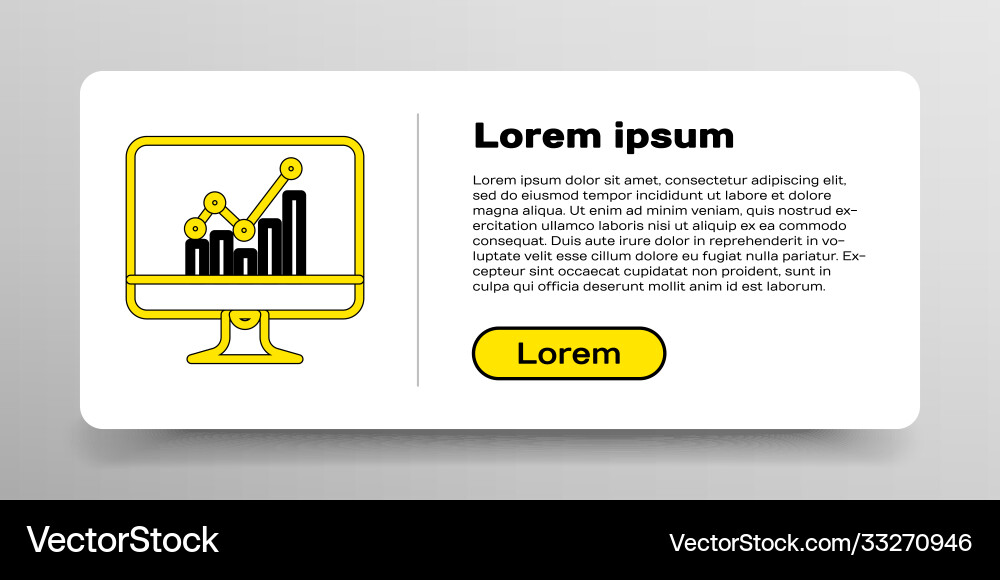 Line computer monitor with graph chart icon Line computer monitor with graph chart icon Vector Image