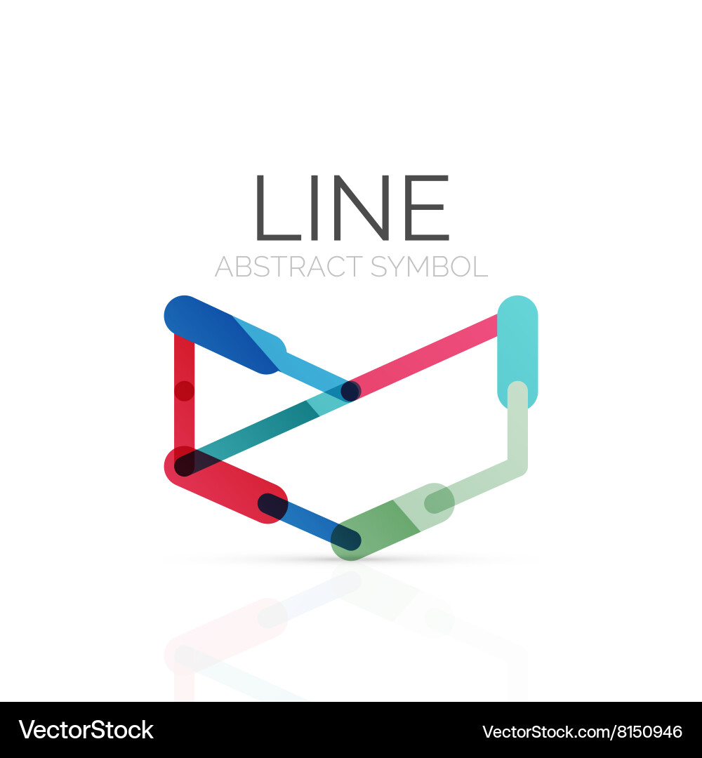 Linear abstract logo connected multicolored Vector Image