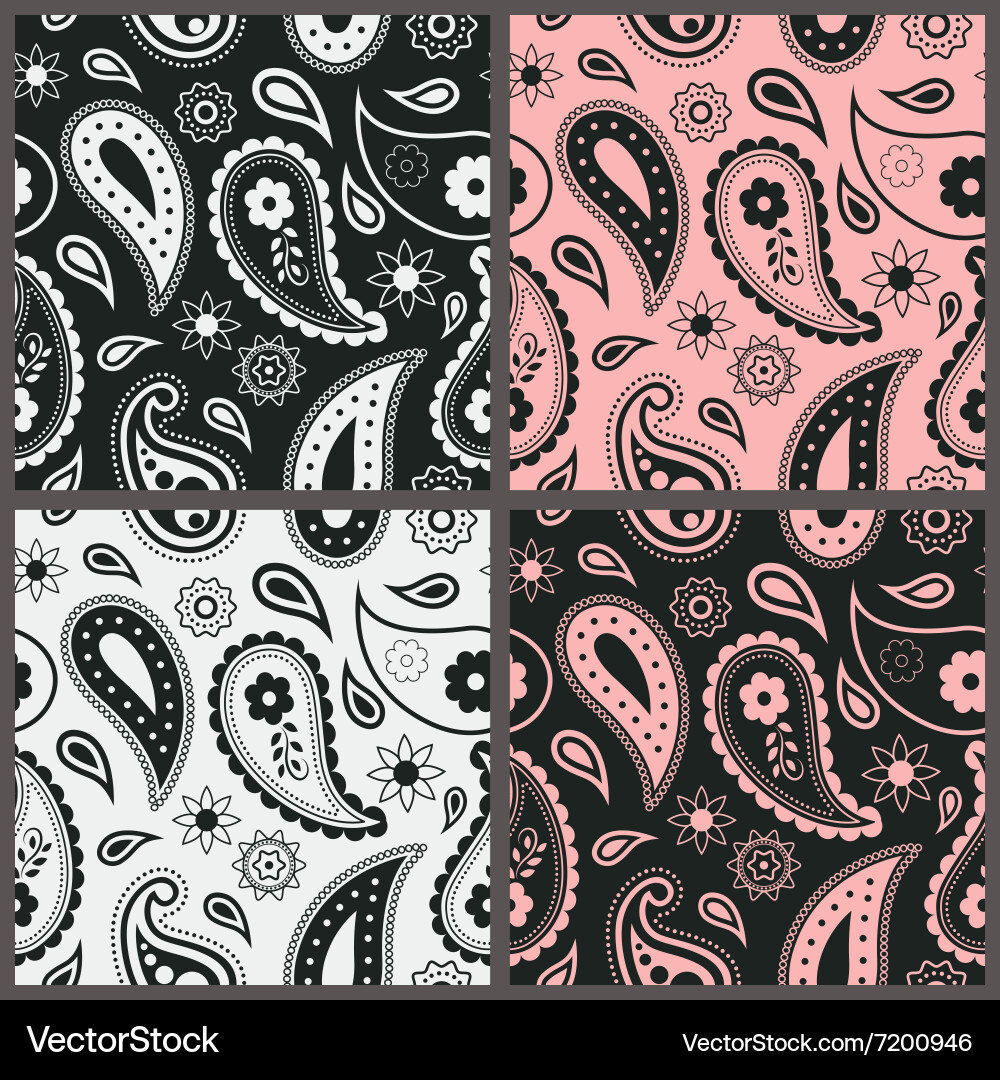 Paisley Pattern Set - Seamless Vector Image