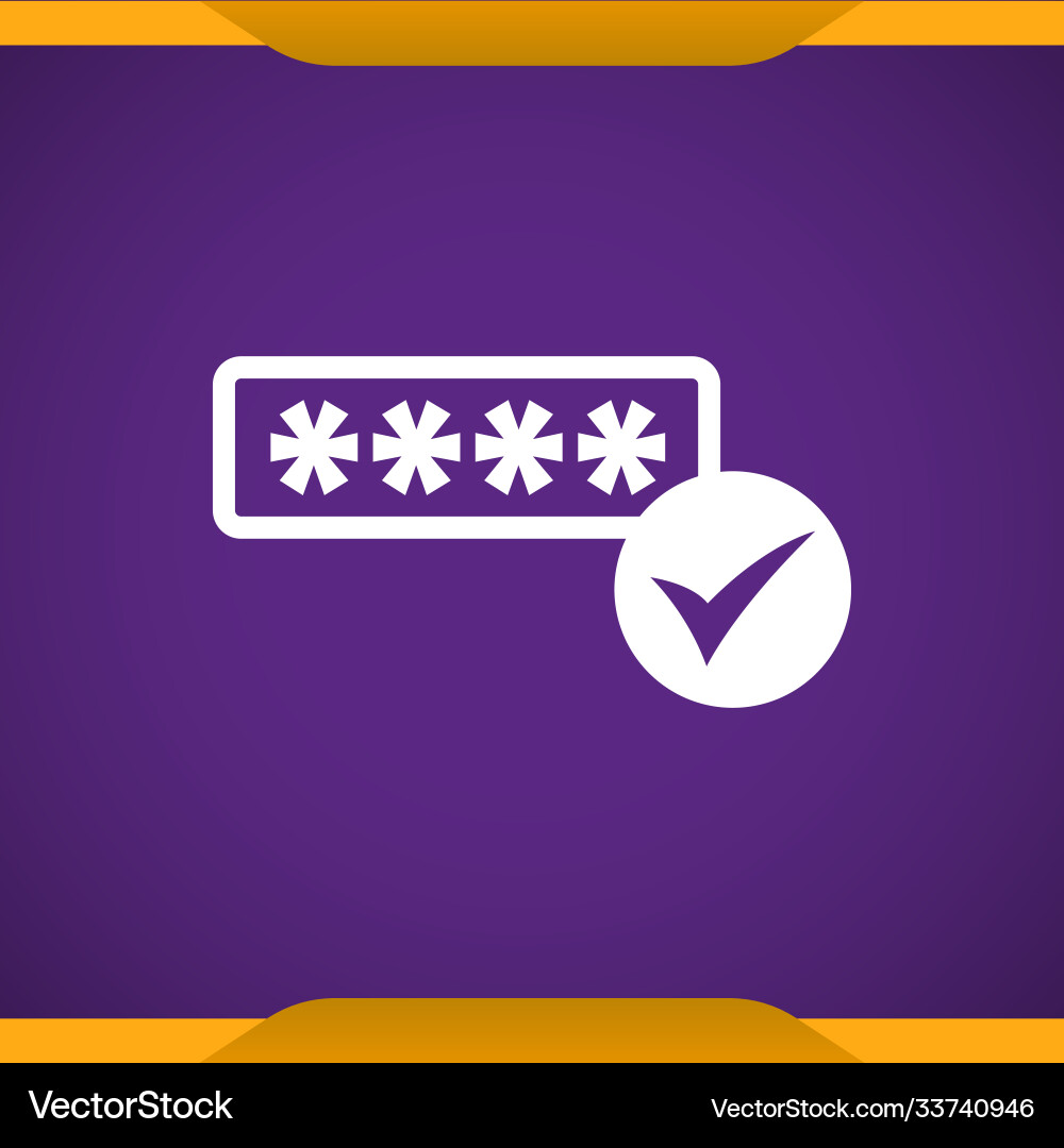 Password verification icon for web and mobile vector image