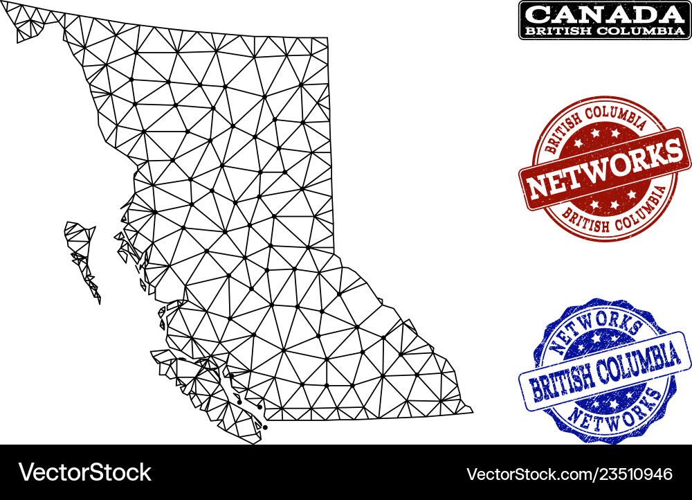 Polygonal network mesh map of british Polygonal network mesh map of british vector image