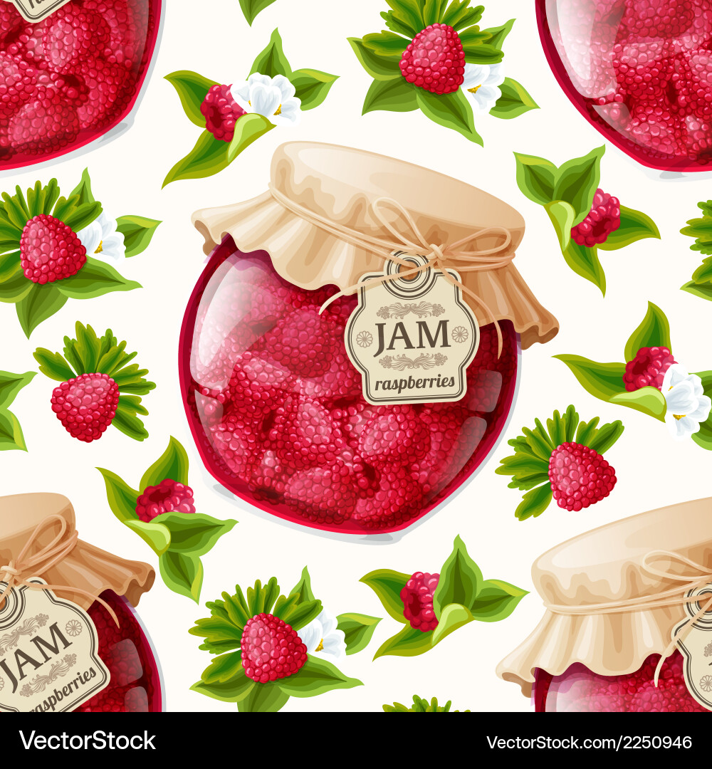 Raspberry jam seamless pattern Vector Image