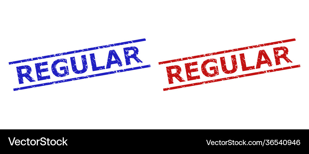 Regular seals with scratched style and parallel vector image
