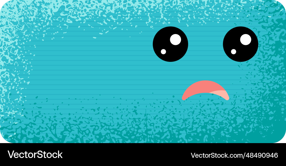 Sad rectangle character color shape for kid vector image