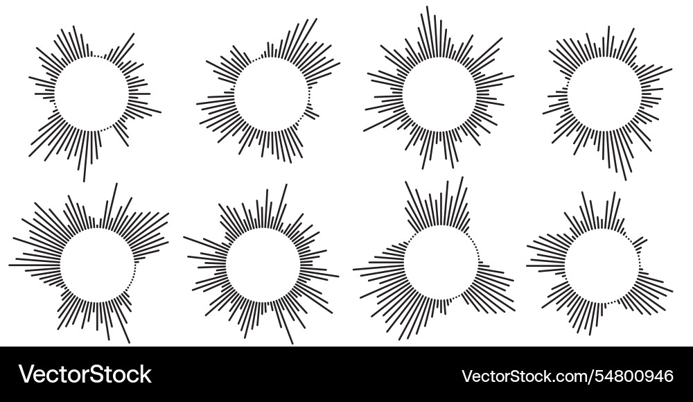 Set of circular ripple icons concentric circles Set of circular ripple icons concentric circles vector image
