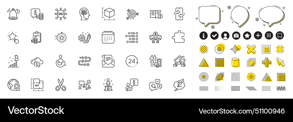 Set of copyright chat ranking star and survey Vector Image