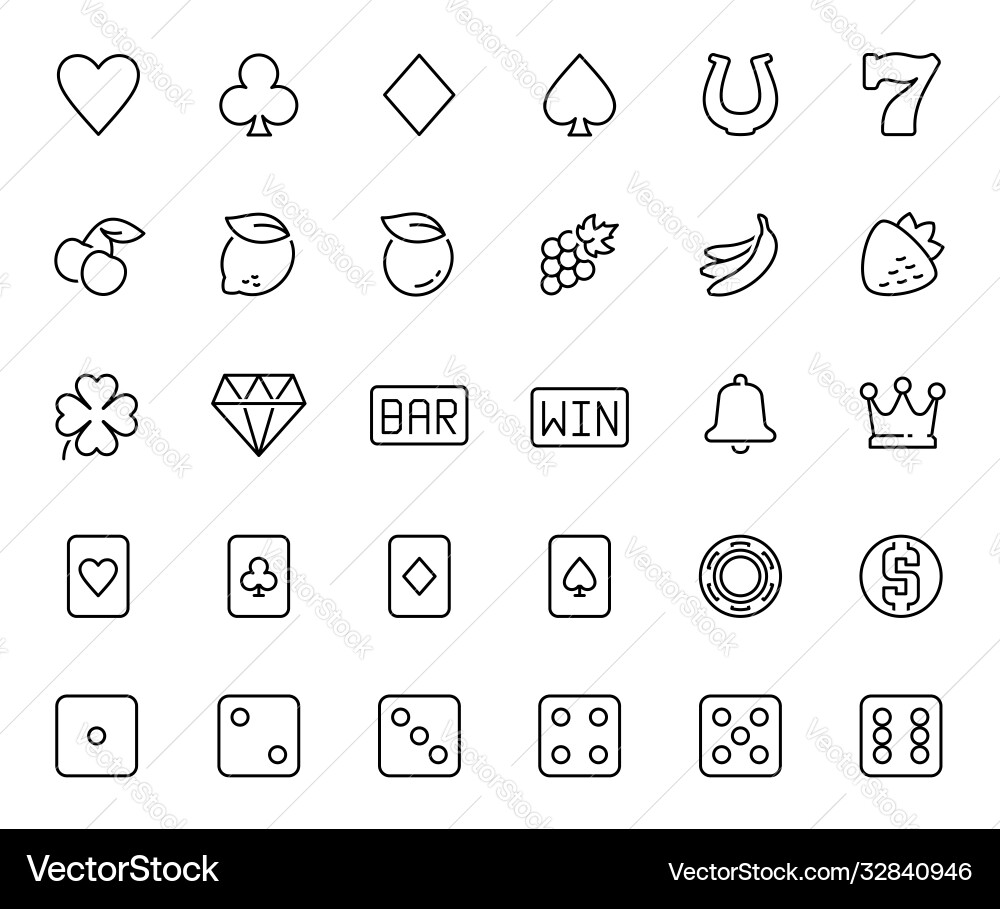 Slot Machine & Casino Icons vector image