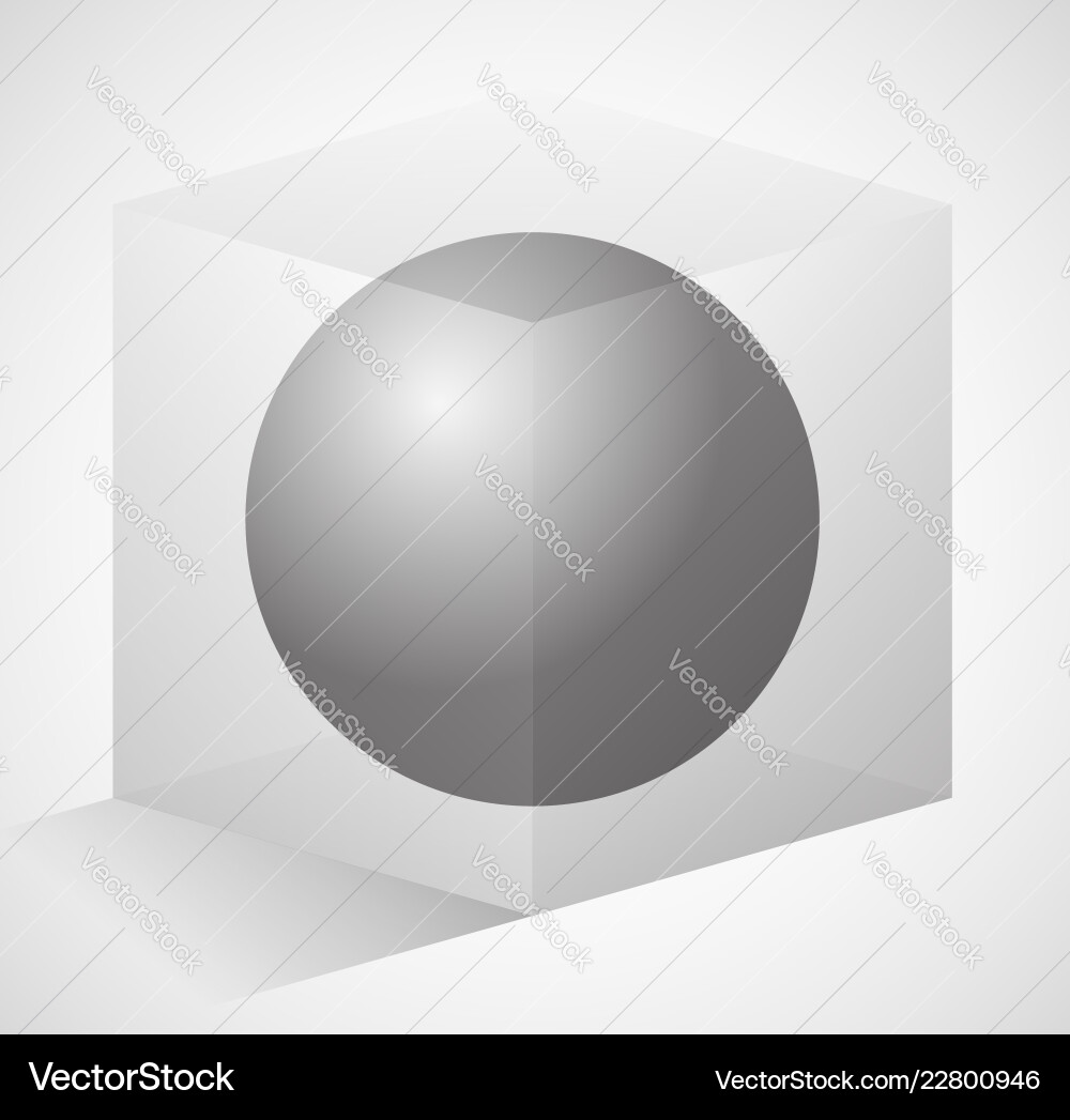 Sphere in cube abstract 3d editable Sphere in cube abstract 3d editable vector image