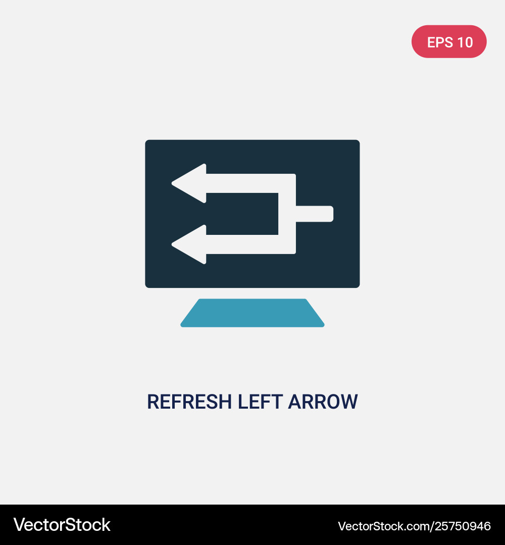Two color refresh left arrow icon from user vector image