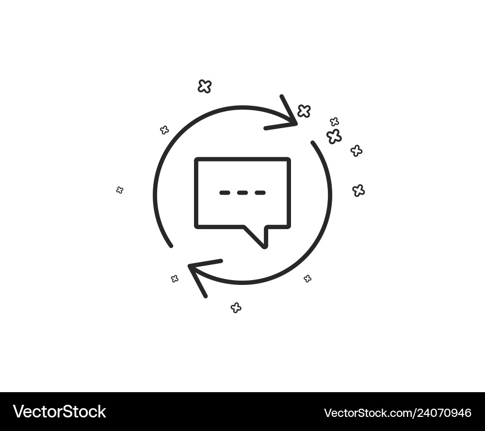 Update comments line icon chat speech bubble sign Update comments line icon chat speech bubble sign vector image