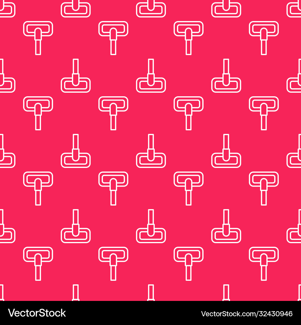 White line mop icon isolated seamless pattern White line mop icon isolated seamless pattern Vector Image