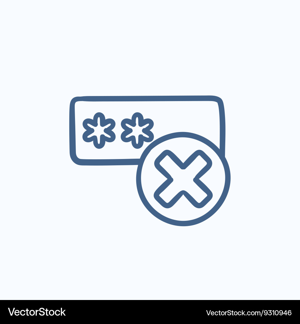 Wrong password sketch icon vector image