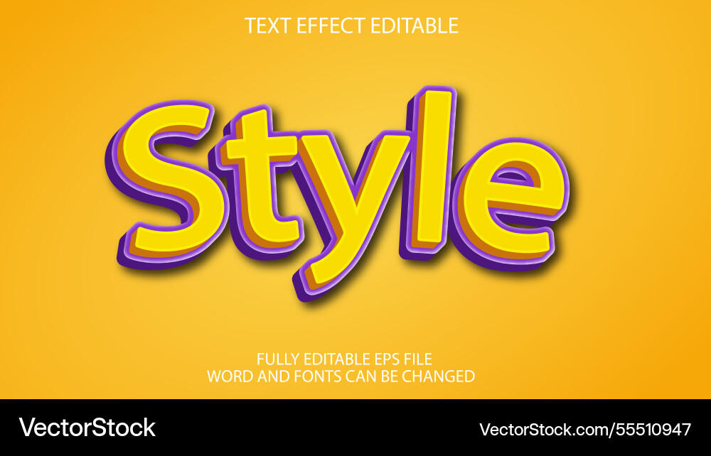 3d text effect style editable 3d text effect style editable vector image