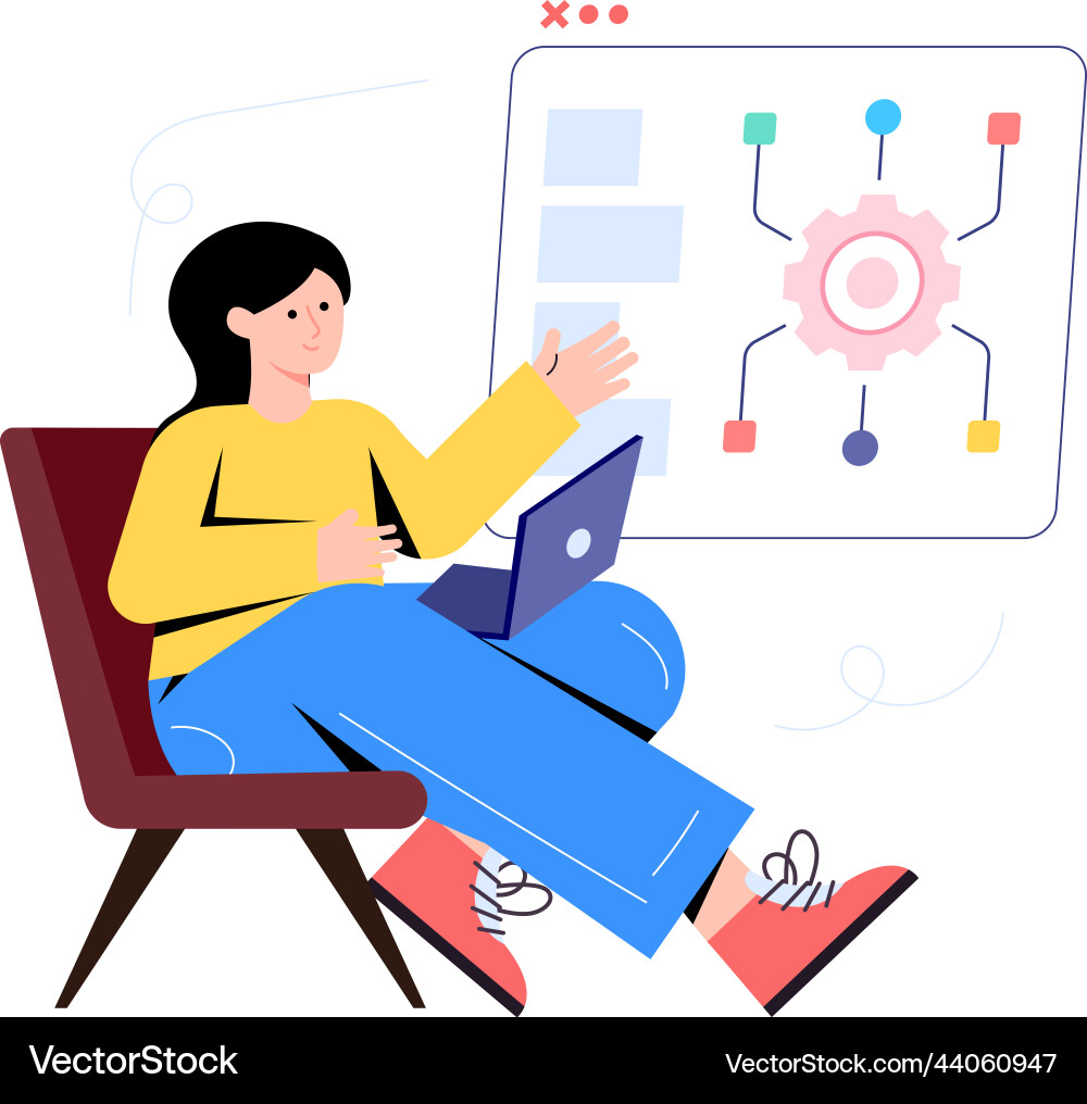 A handy flat of algorithm vector image