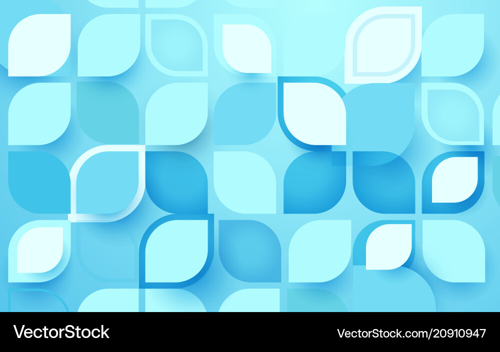 Abstract geometric vintage shape pattern in blue Vector Image