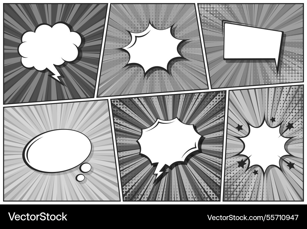 Cartoon comic backgrounds set speech bubble Cartoon comic backgrounds set speech bubble vector image