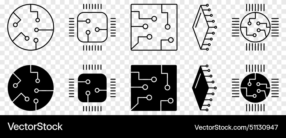 Circuit board icon set design can use for web vector image