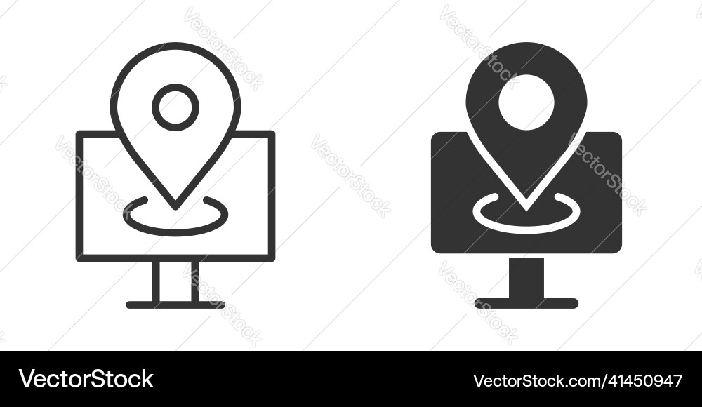 Computer navigation icon in flat style monitor vector image