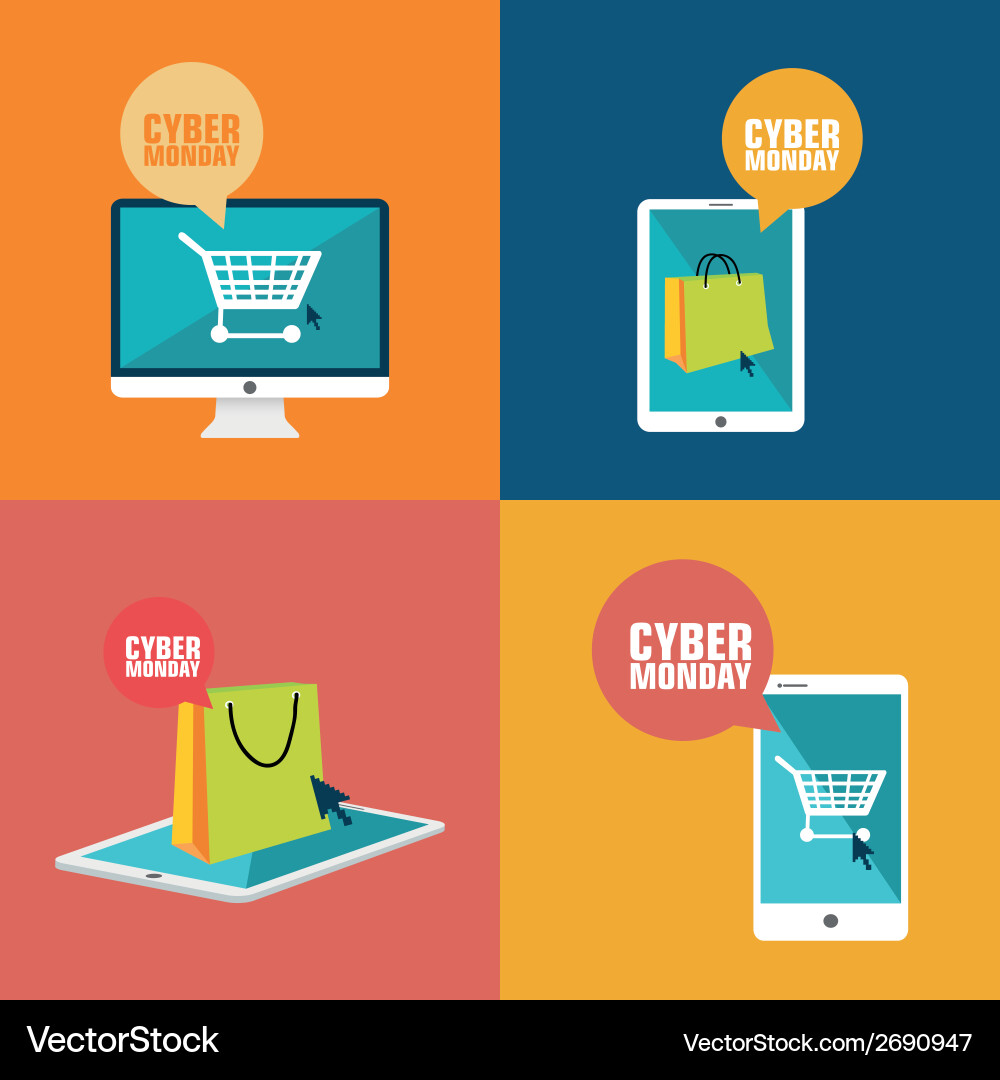 Cyber Monday Backgrounds - Abstract Objects vector image