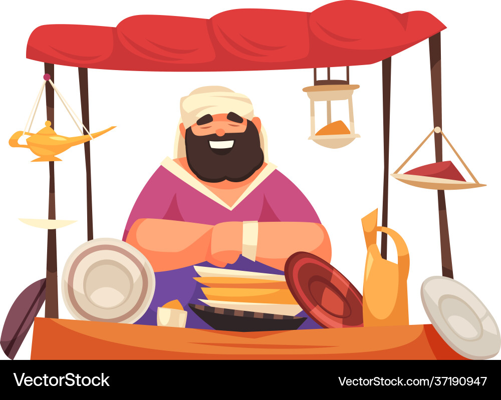 Eastern market stall vector image