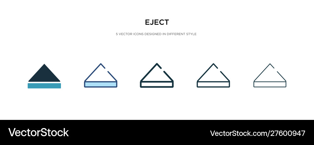 Eject icon in different style two colored vector image