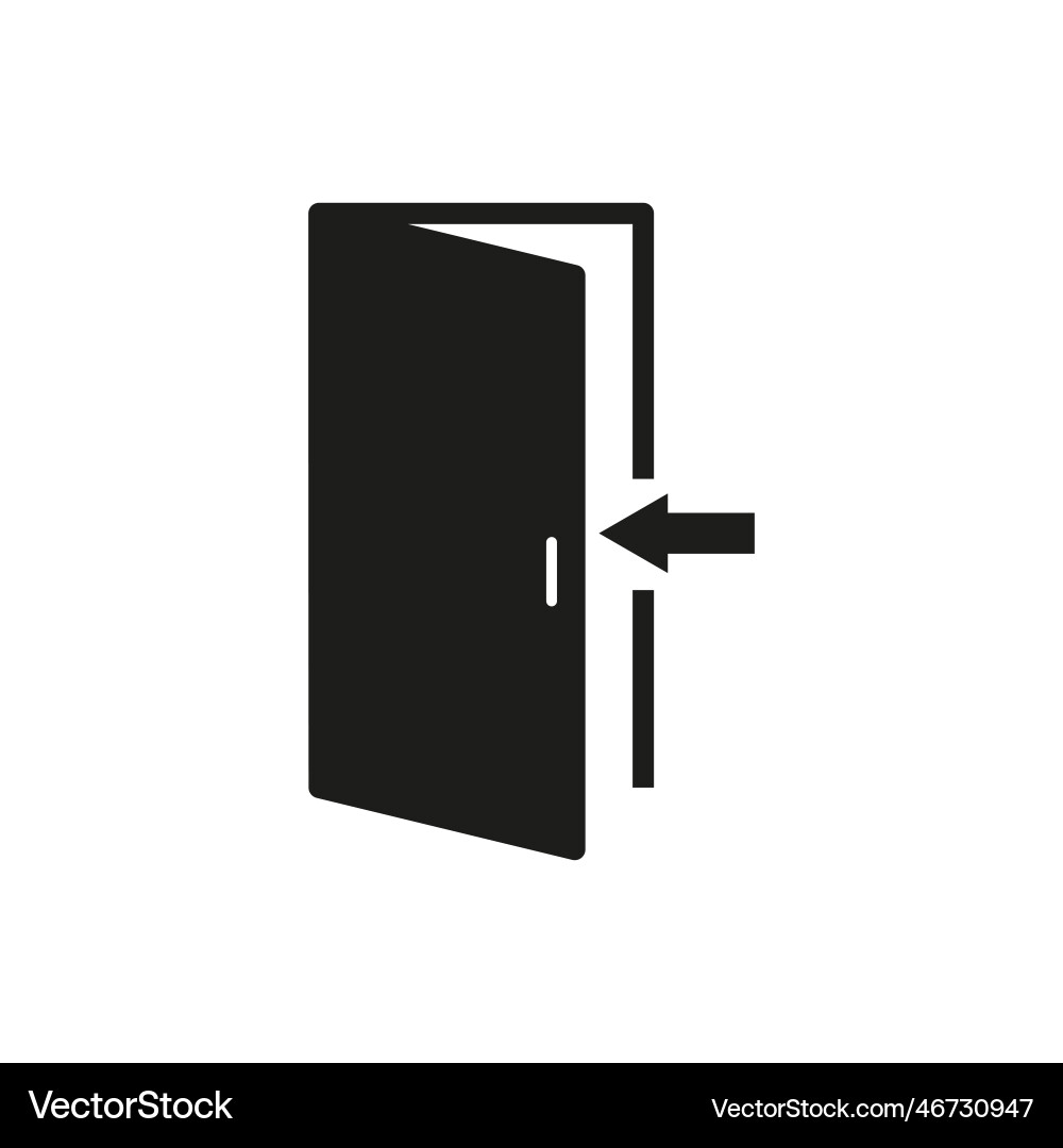 Exit icon open door with an arrow vector image