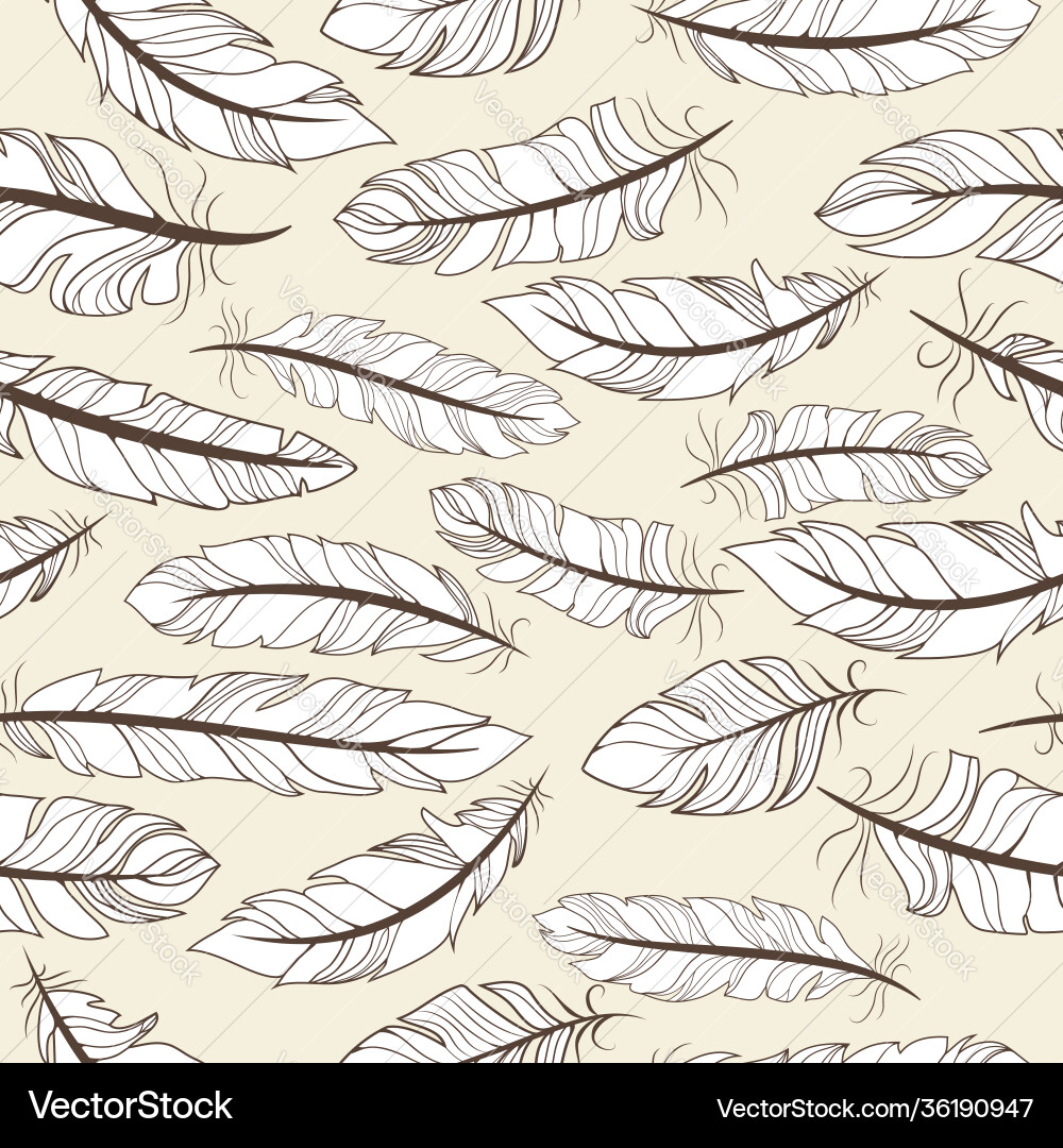 Feathers seamless pattern Feathers seamless pattern Vector Image