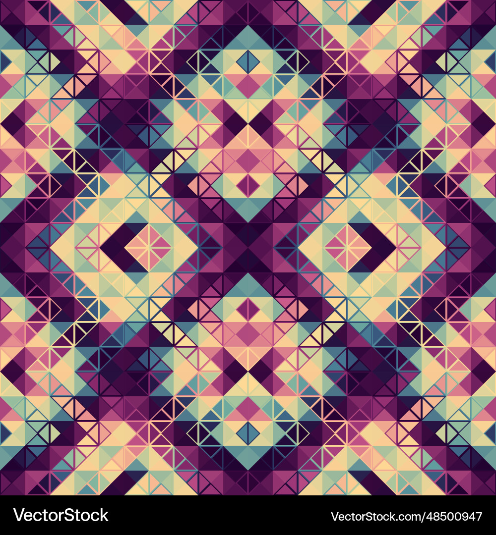 Geometric abstract triangles pattern aztec style Geometric abstract triangles pattern aztec style Vector Image