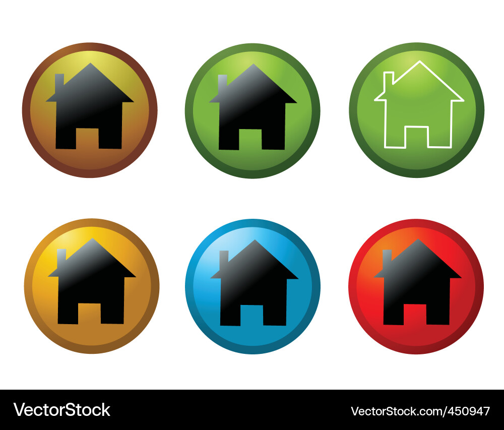House Icon Set Vector Image