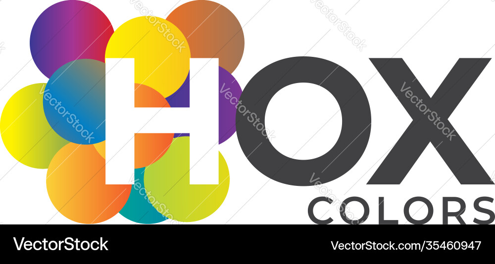 Hox colors company logo design concept Hox colors company logo design concept vector image