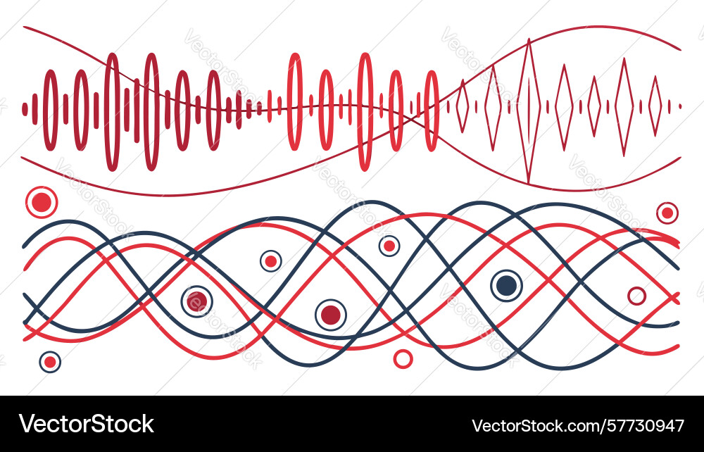 Intertwining colorful wavy lines abstract dynamic vector image