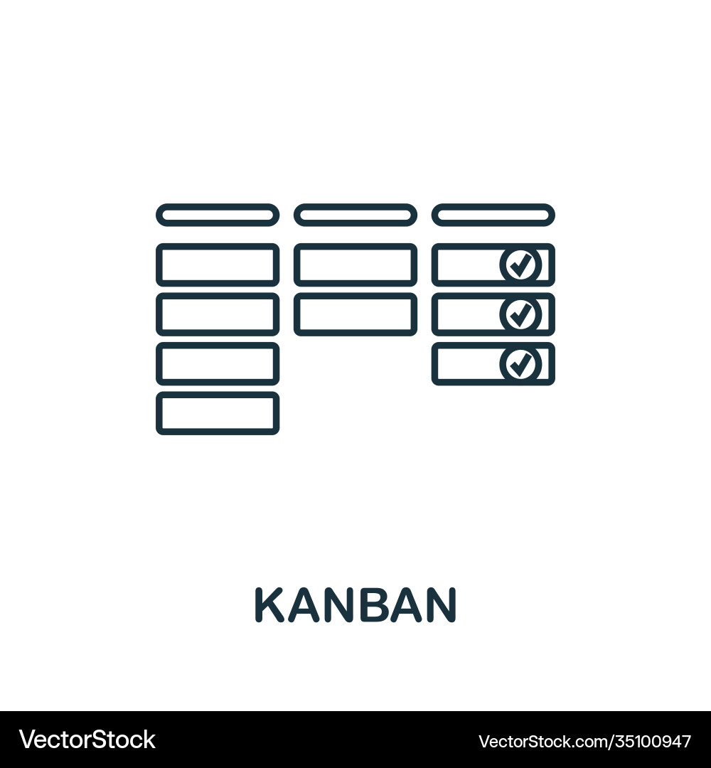 Kanban icon line style element from agile vector image
