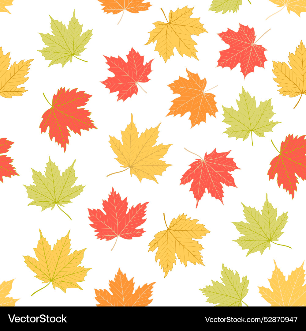 Maple Leaf Seamless Pattern Vector Image