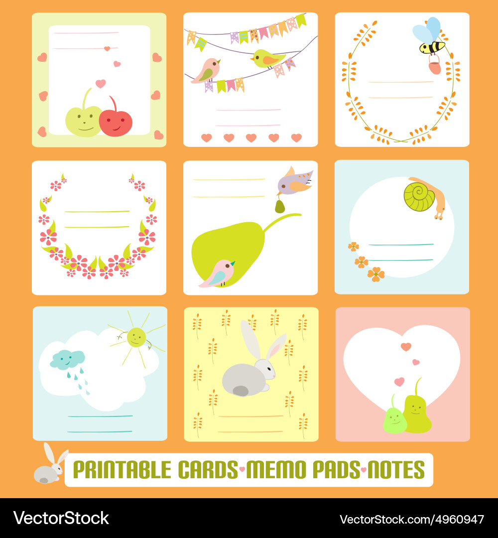 Memo set4 Vector Image