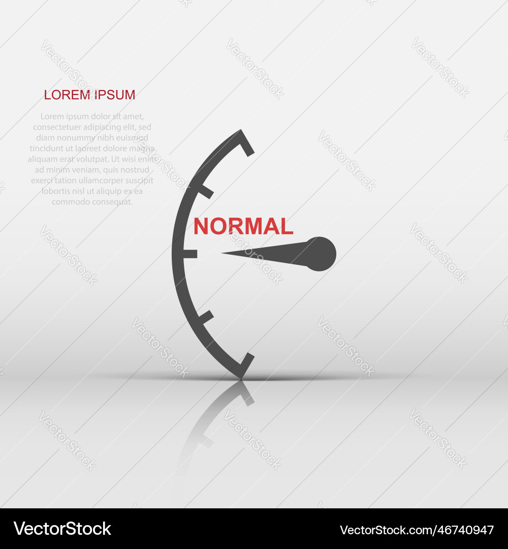 Normal level icon in flat style speedometer vector image