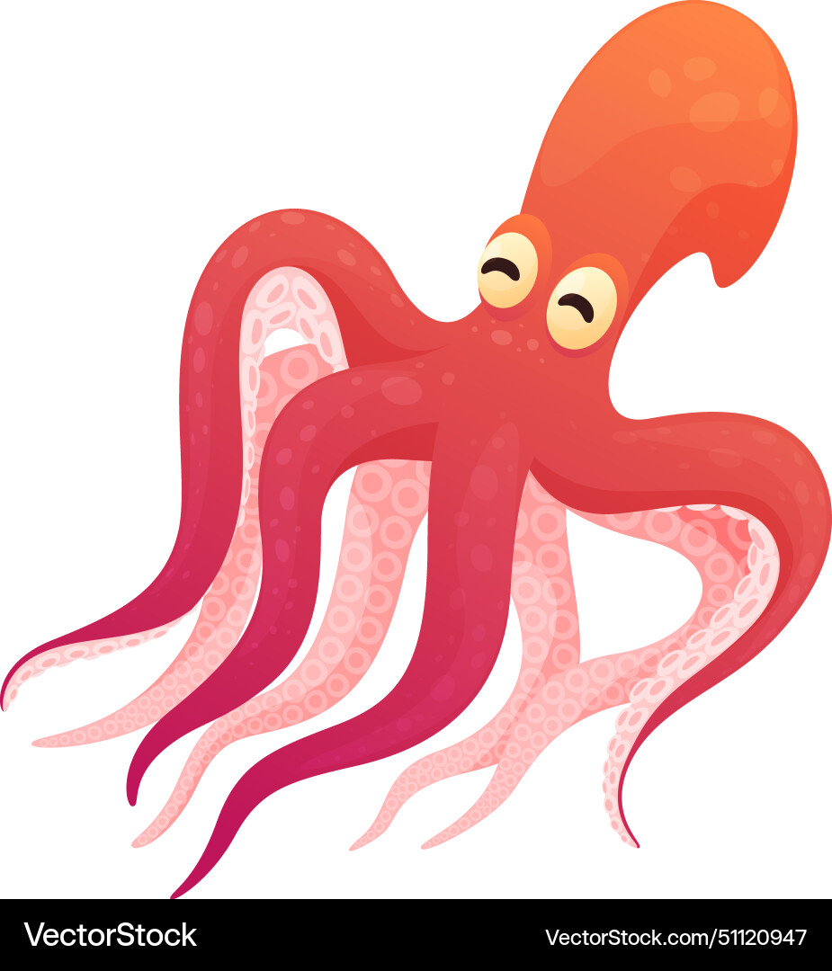 Octopus lustige Cartoon Meer Meeresleben Charakter Octopus lustige Cartoon Meer Meeresleben Charakter vektorbild