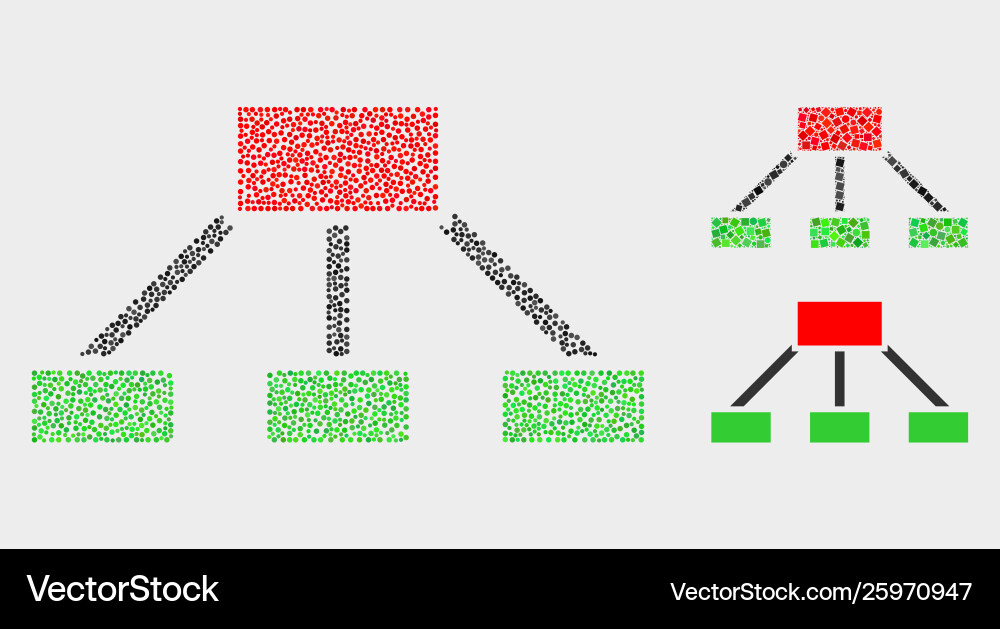 Pixelated hierarchy links icons Pixelated hierarchy links icons vector image