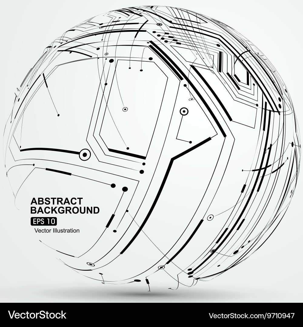 Point and line constructed the sphere wireframe vector image