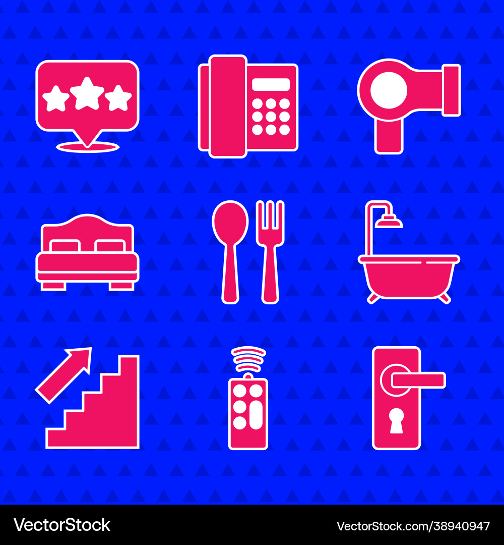 Set fork and spoon remote control door handle Set fork and spoon remote control door handle Vector Image