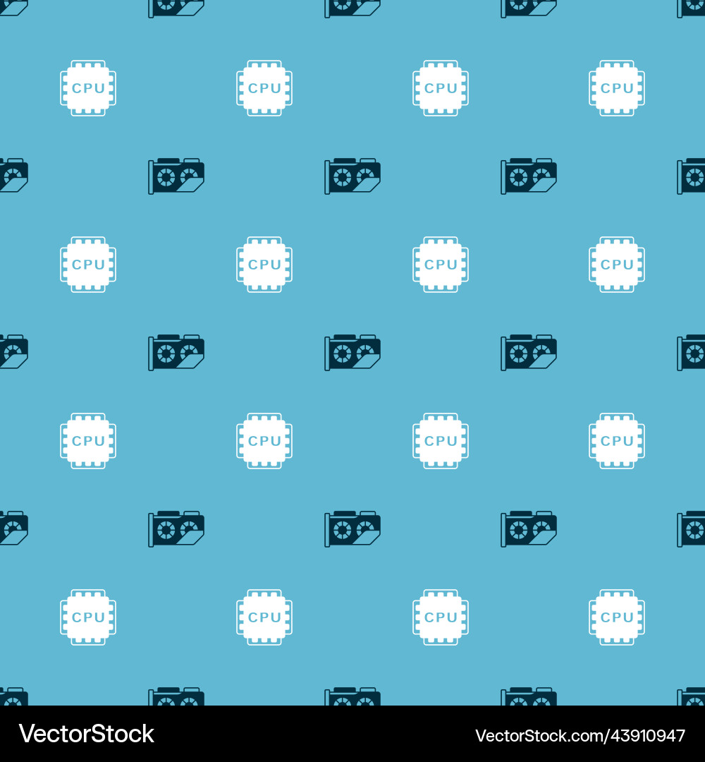 Set video graphic card and processor with cpu Set video graphic card and processor with cpu vector image