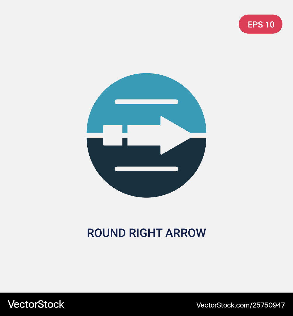 Two color round right arrow icon from user vector image