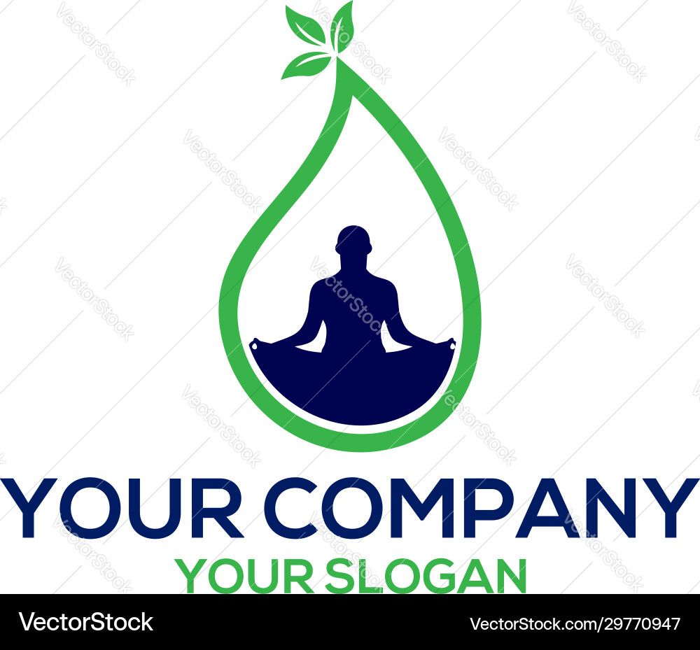Wasser Natur Yoga Logo Design Wasser Natur Yoga Logo Design vektorbild