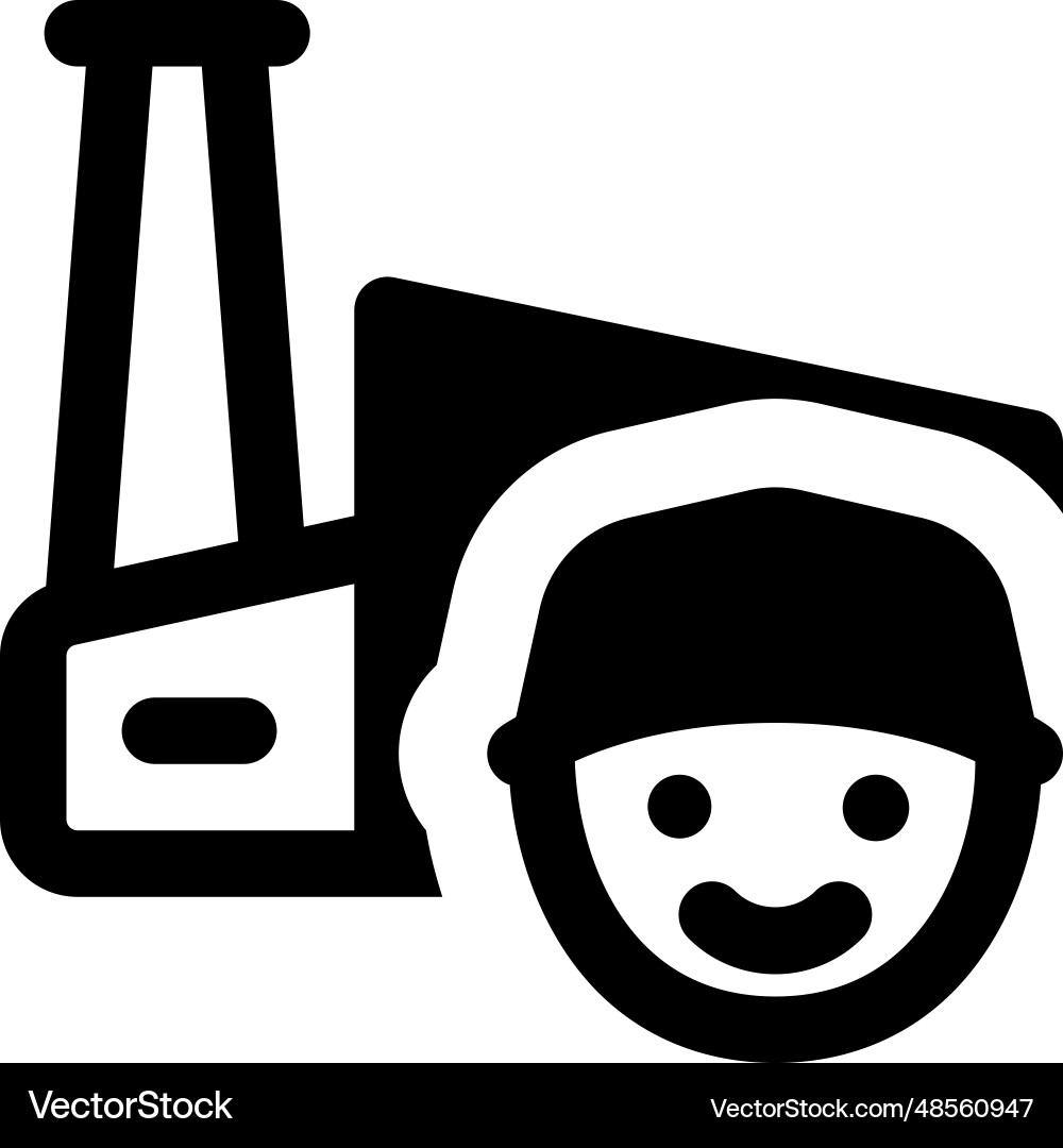 Worker handling a machines in factory vector image
