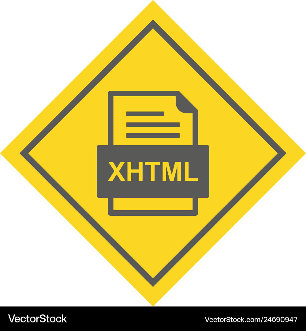 Xhtml file document icon vector image