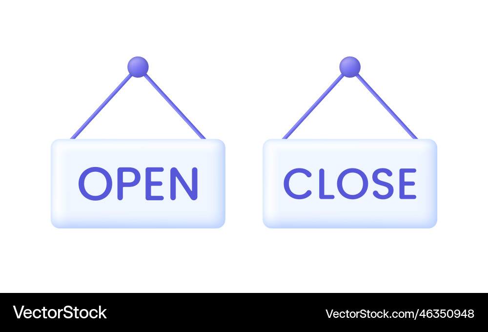3d set of close and open icon 3d set of close and open icon vector image