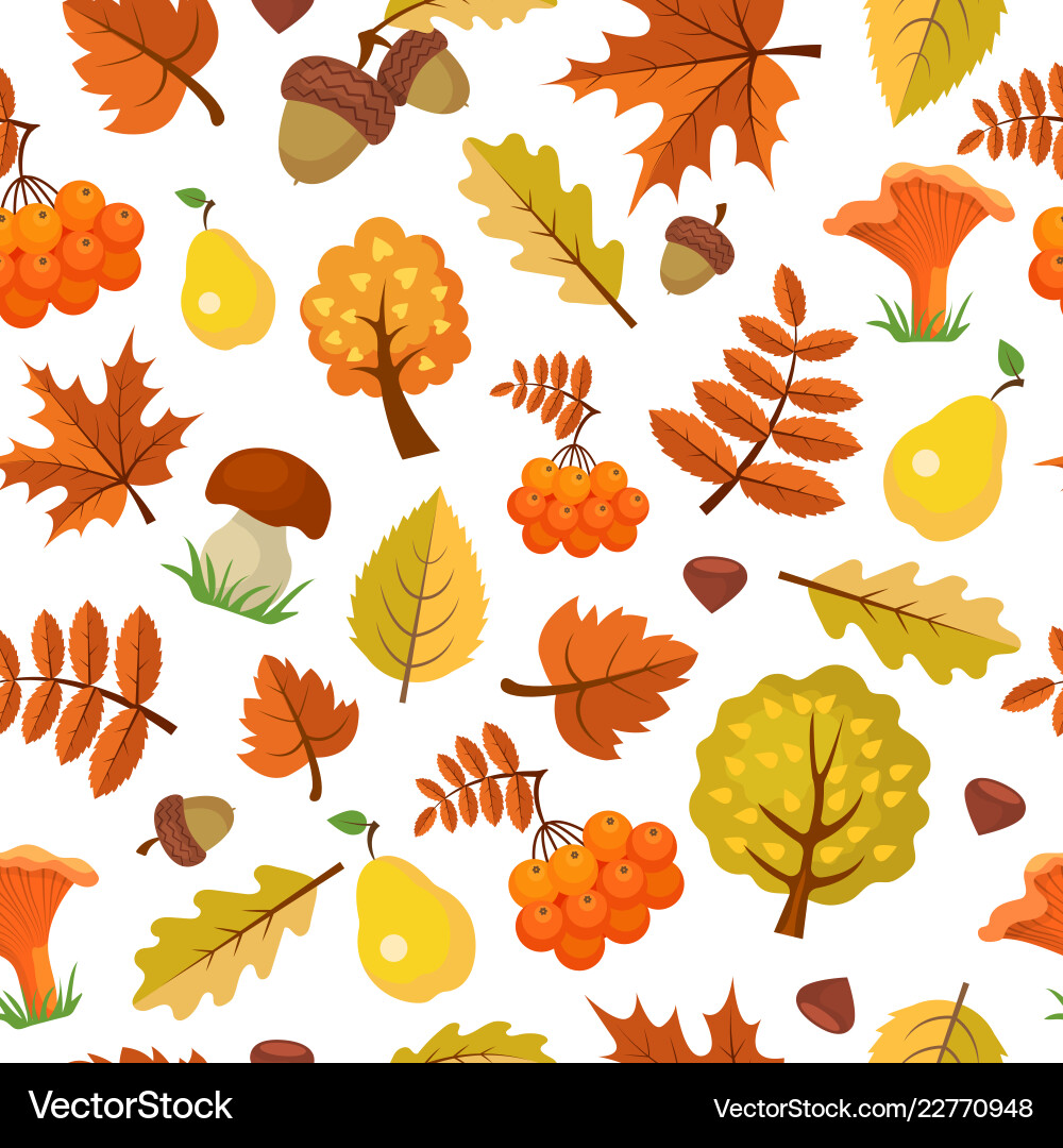 Autumn leaves pattern forest yellow fall Autumn leaves pattern forest yellow fall vector image