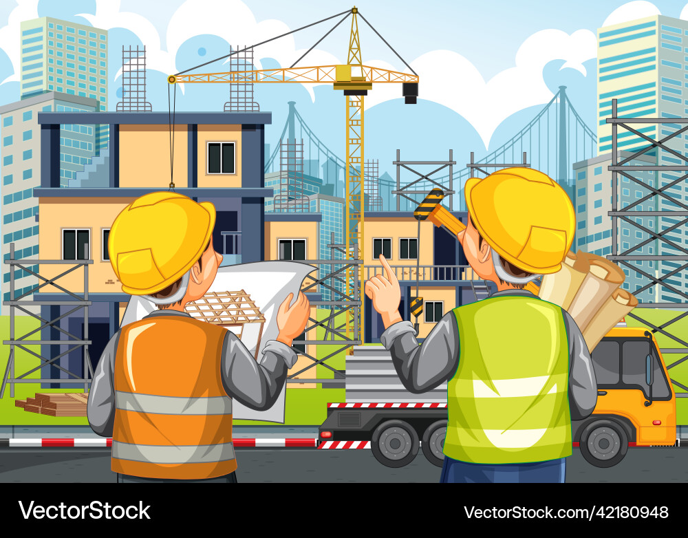 Building construction site background Building construction site background vector image