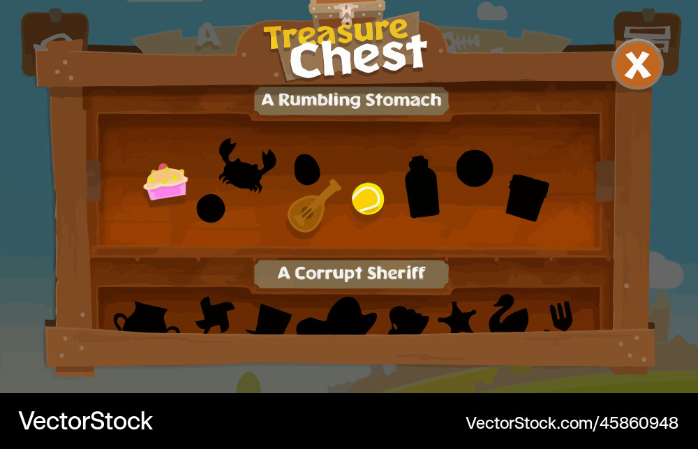 Complete set of level button game ui pop-up icon vector image