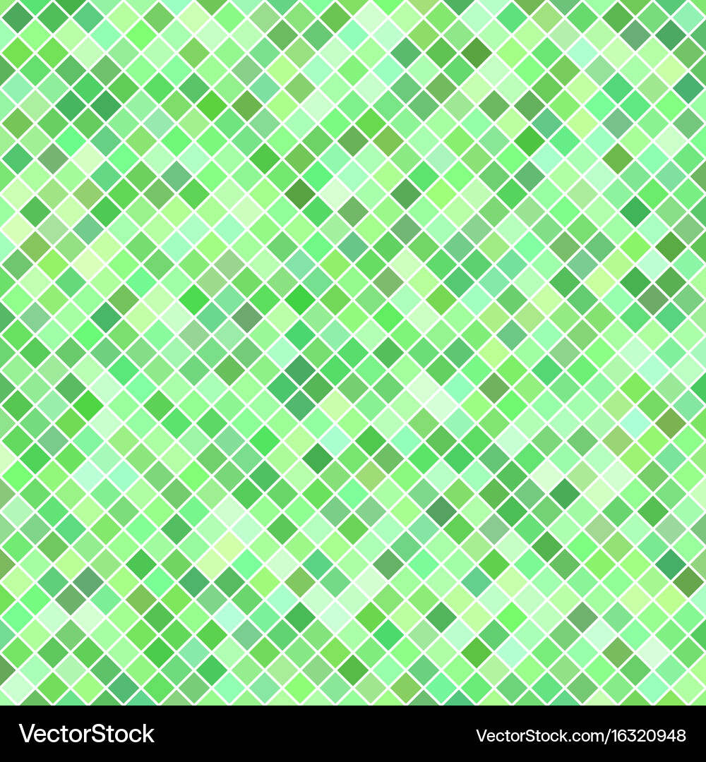 Diagonal square pattern background from green vector image