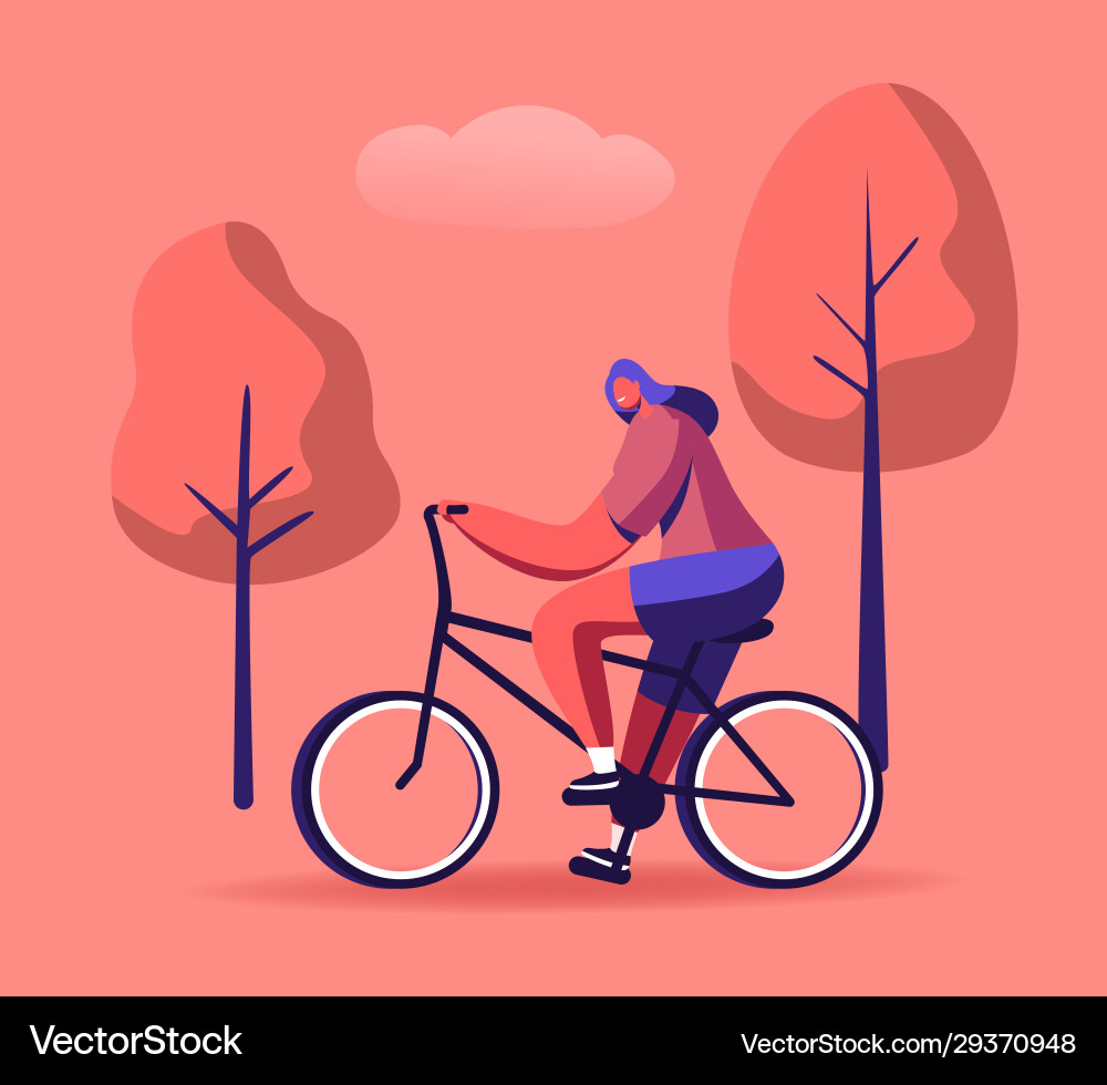 Frau Radfahrer Fahrrad im Sommer Tag Frau Radfahrer Fahrrad im Sommer Tag vektorbild